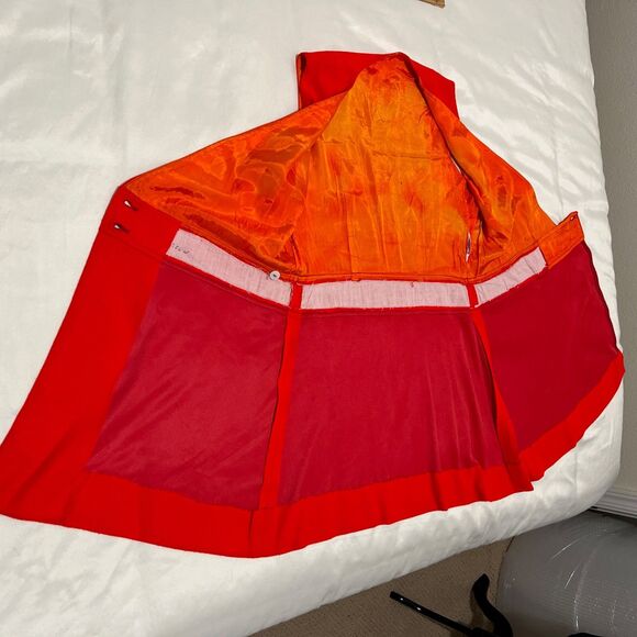 Vintage 60s Mod Orange Drop Waist Mini Wrap Dress FRITZI OF CALIFORNIA - Picture 6 of 13